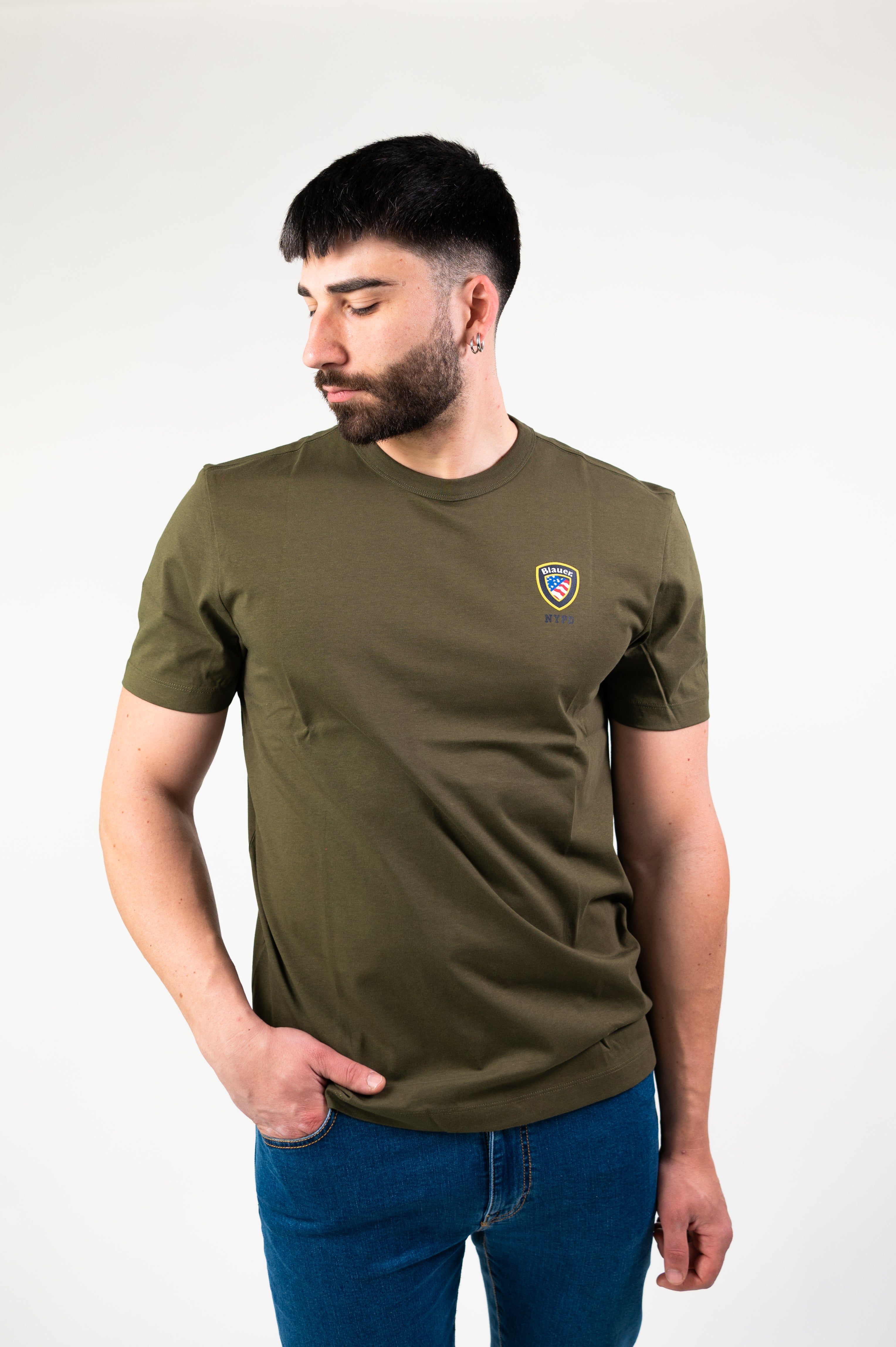 T-shirt uomo p24bluh02145 blauer